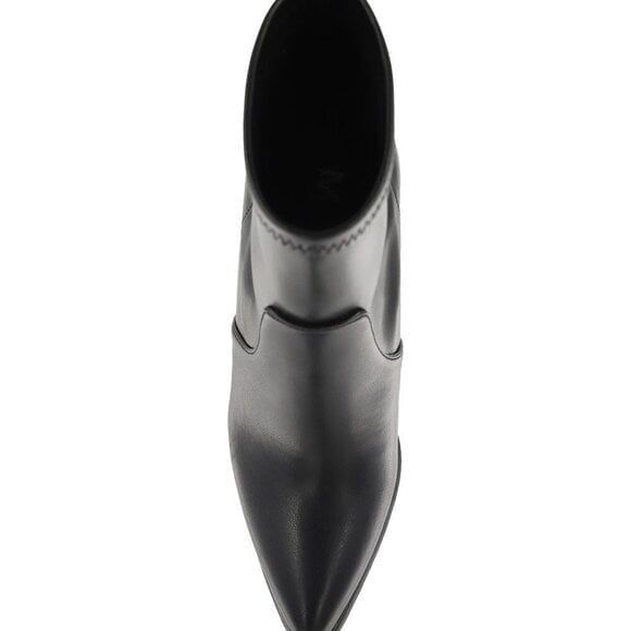 MIA Women's Pointed Toe Stretchy Faux Leather Stiletto Boots Party Black Size 9 - Picture 3 of 6